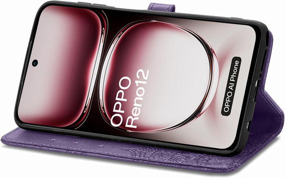 Flip case for Oppo Reno 12, Mandala, purple