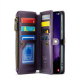 Case CASEME for Samsung Galaxy S24 FE, RFID Leather Wallet, with shoulder strap, purple