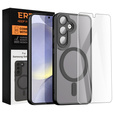 Case for Samsung Galaxy S22, for MagSafe, ERBORD Matt Case, black + Screen Glass