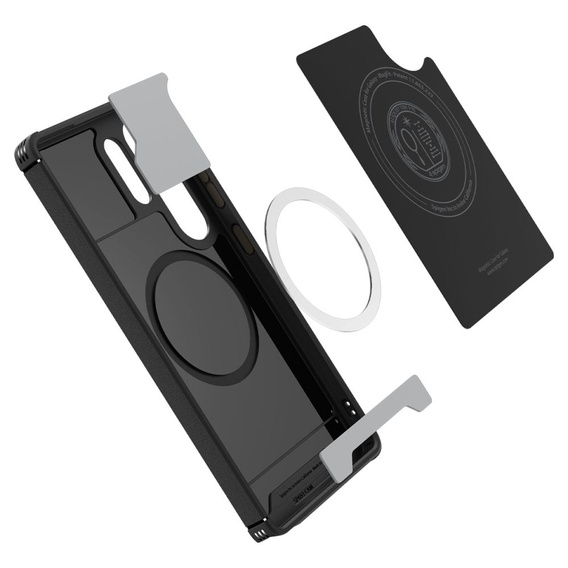 The Spigen Case for Samsung Galaxy S25 Ultra, Core Armor MagSafe, black + 9H Tempered Glass