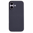 Case for iPhone 16 Plus, Aramid Fiber Cover, black