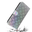 Flip case for Oppo A17, Wallet mandala, grey