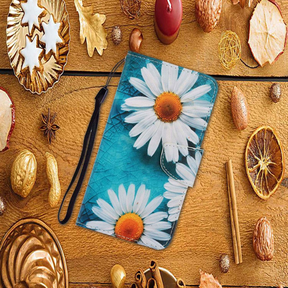 Flip case for Xiaomi Redmi 13C / Poco C65, Wallet, Daisy, blue