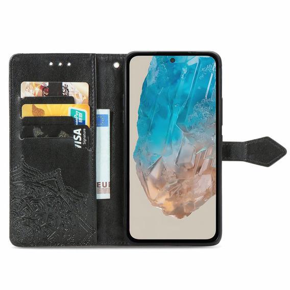 Flip case for Samsung Galaxy M35, Mandala, black
