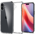 Spigen case for iPhone 16 Plus, Ultra Hybrid, transparent + 9H Tempered Glass
