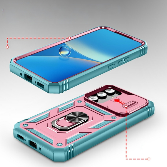 Case for Samsung Galaxy A54 5G, Slide Lens Lid, Green