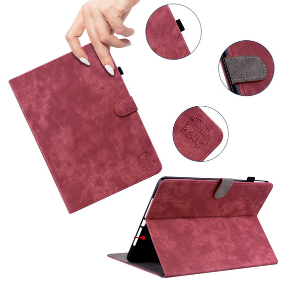 Case for Samsung Galaxy Tab S9, Wallet Pen Slot, red