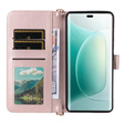 Crossbody Leather Wallet flip case for Honor 400 5G, pink
