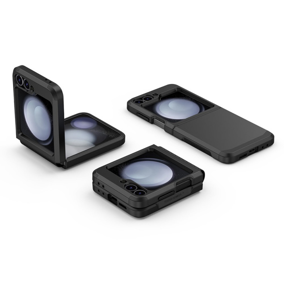 Armored Case for Samsung Galaxy Z Flip7 FE / Z Flip6, Armor Shockproof, black