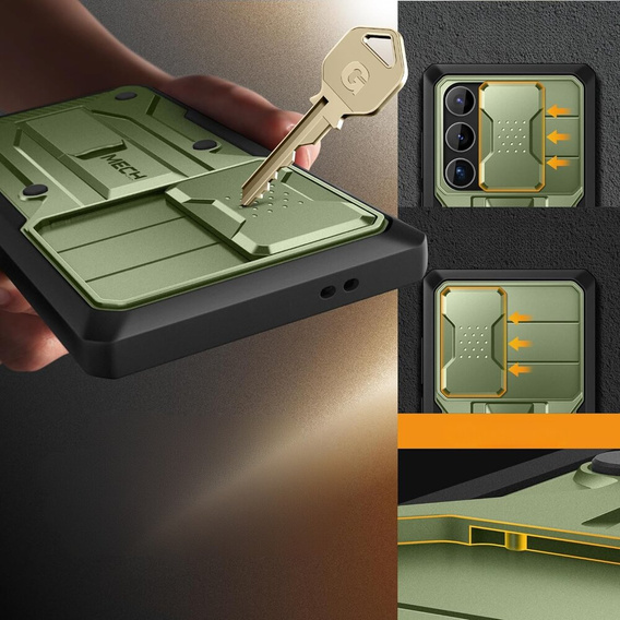 Case for Samsung Galaxy S24 Ultra, Tongate MECH with belt clip, green