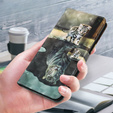 Flip case for Samsung Galaxy A14 4G/5G, Wallet, Cat & Tiger, grey