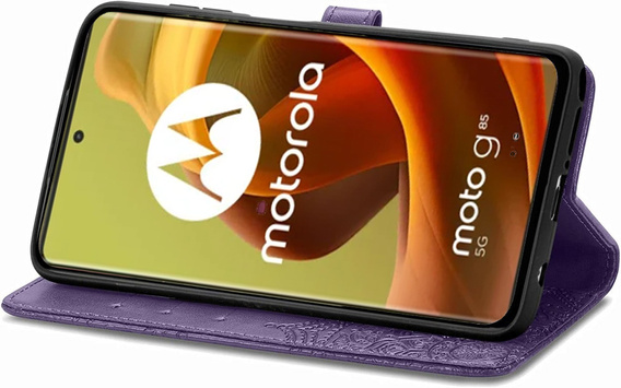 Flip case for Motorola Moto G85, Mandala, purple