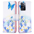 Flip case for OPPO A57 / A57s, Wallet, butterfly & flowers, white
