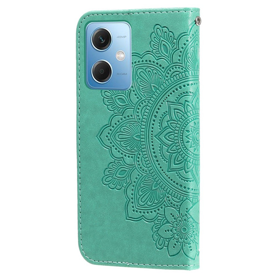 Flip case for Xiaomi Redmi Note 12 5G / POCO X5 5G, Mandala Flower, green