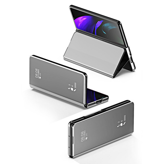 Case for Samsung Galaxy Z Fold3 5G, Clear View, silver