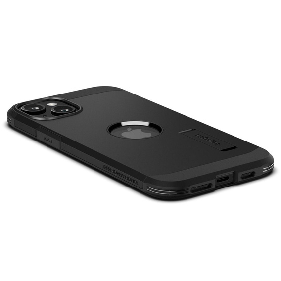 Spigen case for iPhone 15, Tough Armor Mag MagSafe, black + 9H Tempered Glass