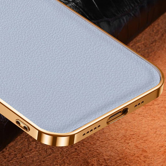 Case for iPhone 14, Cowhide Leather, grey