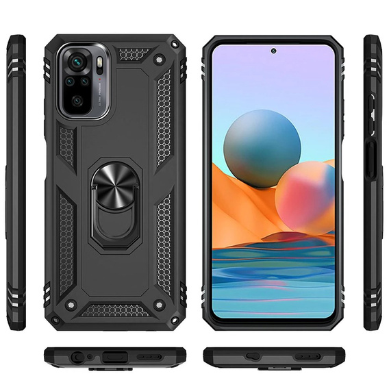 Armor Case for Xiaomi Redmi Note 10/10S, Nox Case Ring, black