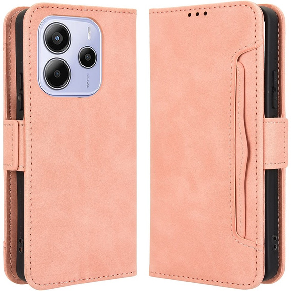 Flip case for Xiaomi Redmi Note 14 4G, Card Slot, pink