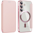 Flip case for Samsung Galaxy S24, RFID Wallet MagSafe CamShield, pink