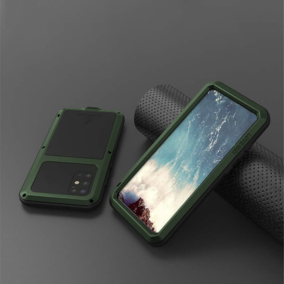 Love Mei Case for Samsung Galaxy S20 Plus, armored with glass, green