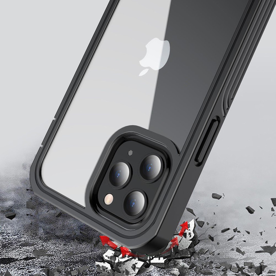 Case for iPhone 12/12 Pro, Shockproof, with film, black