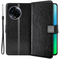 Flip case for Realme 11 5G, Crazy Horse Wallet, black