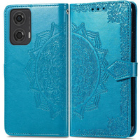 Flip case for Motorola Moto E14, Mandala, blue