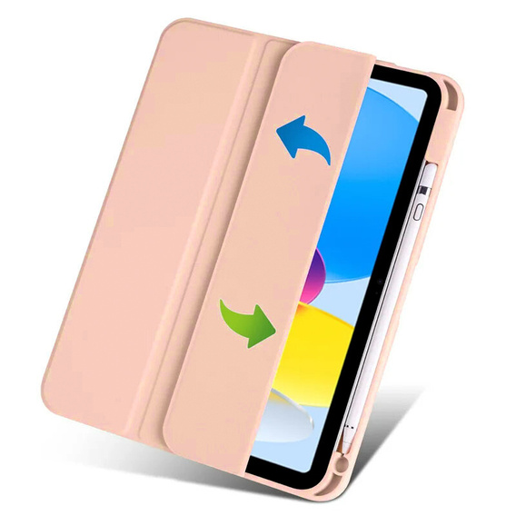 Case for iPad 10.9 2022 10 Gen, Smartcase Hybrid, with stylus space, pink