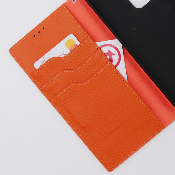 Leather case for Samsung Galaxy S20 Ultra, ERBORD Grain Leather, orange