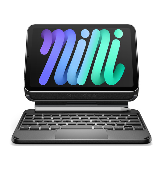 Keyboard case for iPad mini 8.3" 2021 (6th gen.) / iPad mini 8.3" 2024 (7th gen.), Dexnor Magnetic Keyboard Touchpad, black