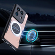 Case for Motorola Edge 50 Ultra, with magnetic sheet, transparent / black