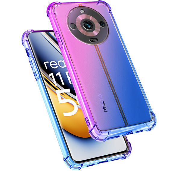 Case for Realme 11 Pro / 11 Pro +, Gradient Dropproof, Purple / blue