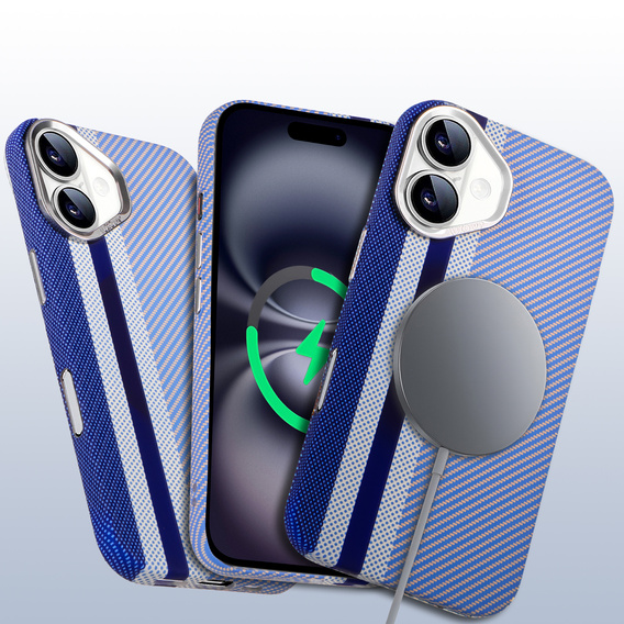 MagSafe's iPhone 16 Case, Carbon Fiber, blue