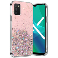 Case for Samsung Galaxy A03s, Glittery, pink