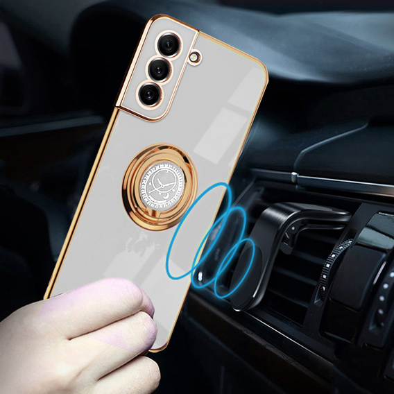 Case for Samsung Galaxy S21 FE, Electro Ring, white