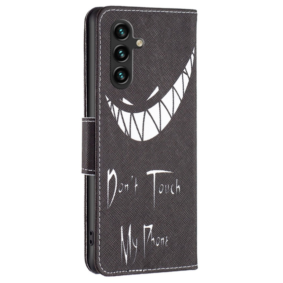 Flip case for Samsung Galaxy A05s, Wallet, Don't Touch My Phone, black