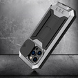 Case for iPhone 14 Pro, R-JUST CamShield Slide, armoured, silver / black