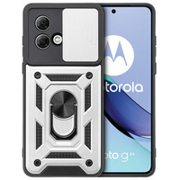 Case for Motorola Moto G84 5G, CamShield Slide, silver