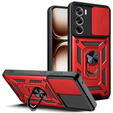 Case for Oppo Reno 12 Pro, CamShield Slide, red