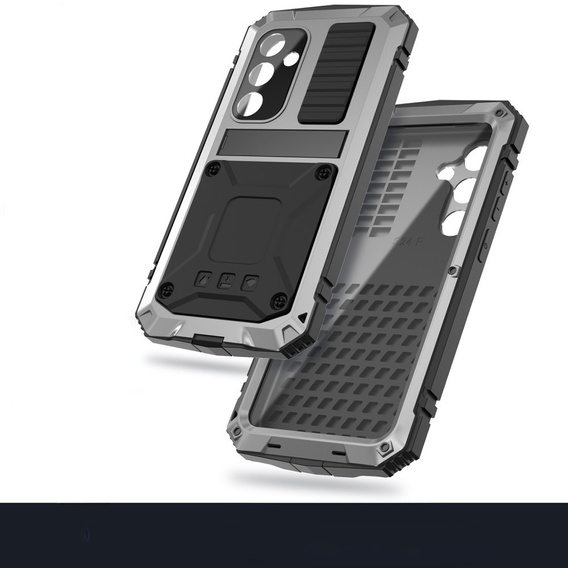 Armored case for Samsung Galaxy S25, R-JUST, silver