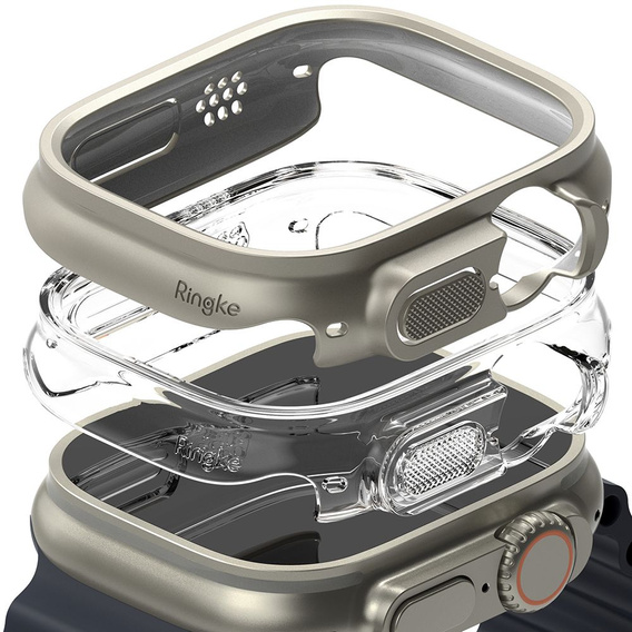 RINGKE case for Apple Watch 4/5/6/SE 40mm, Slim, 2-Pack, Clear/Black