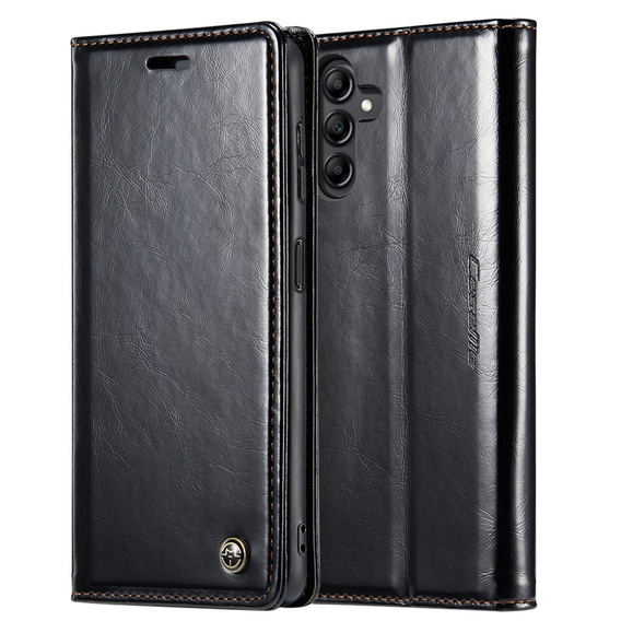CASEME flip case for Samsung Galaxy A34 5G, Waxy Textublack, black
