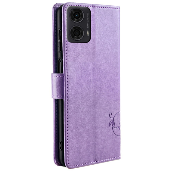 Flip case for Motorola Moto E14, Butterfly, purple
