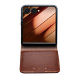 Brown leather wallet case for Samsung Galaxy Z Flip7