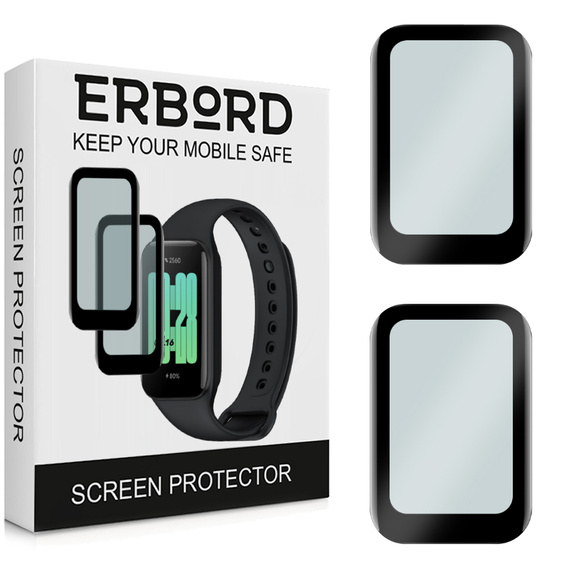 2x ERBORD Hybrid Glass for Xiaomi Redmi Smart Band 2