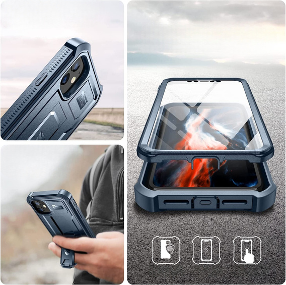 Armored case for iPhone 11, Dexnor Full Body, dark blue