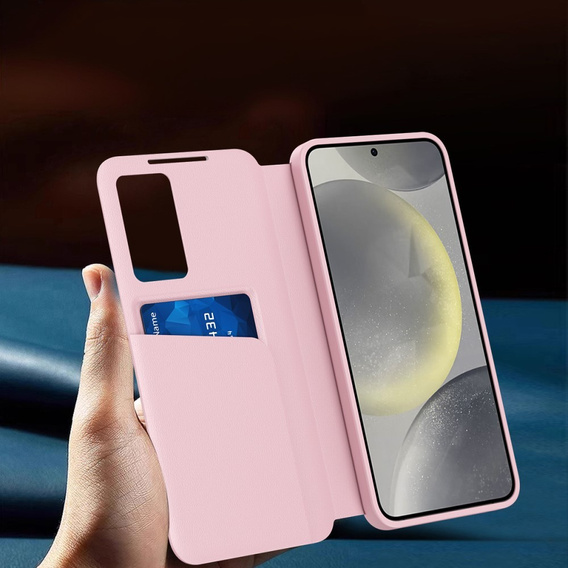 Flip case for Samsung Galaxy S25+ Plus, Smart View Wallet, pink