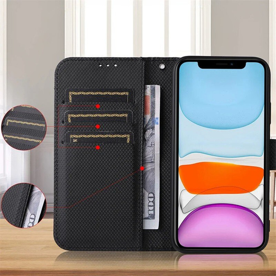 Flip case for Samsung Galaxy M55 5G, Wallet Smart Magnet, black