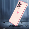 Case for Samsung Galaxy A53 5G, Electro heart, pink rose gold
